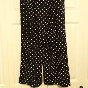 Navy and White Wide Leg Capris